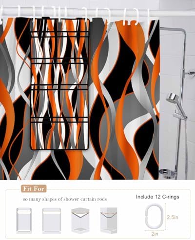 ZFUNCING Shower Curtain Organizer Set with 10 Pockets 1