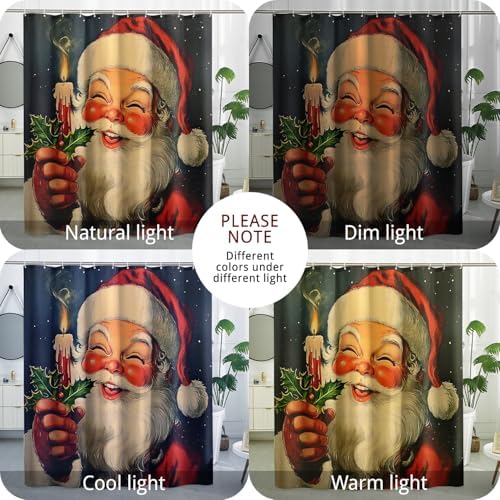 DESIHOM Christmas Santa Shower Curtain Set 62x72