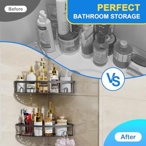 Corner Shower Caddy 2 Pack Adhesive Organizer Shelf
