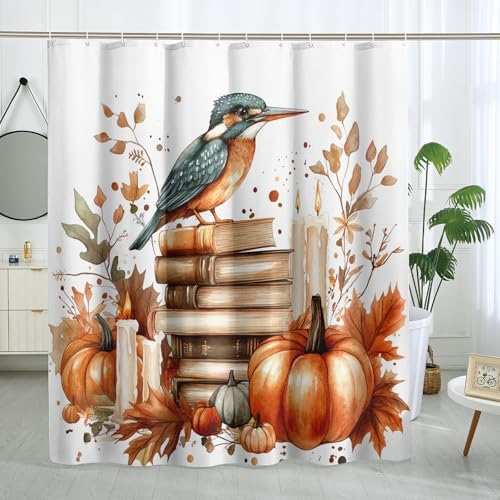DESIHOM Fall Kingfishers Bird Shower Curtain Set 62 Inch