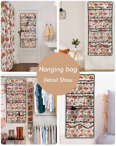 ZFUNCING Vintage Mushroom Watercolor Plant Shower Curtain Set with Hooks