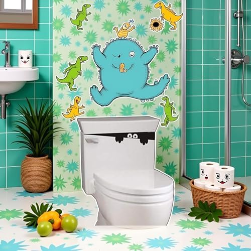 Funny Toilet Lid Decals 3D Monster Design