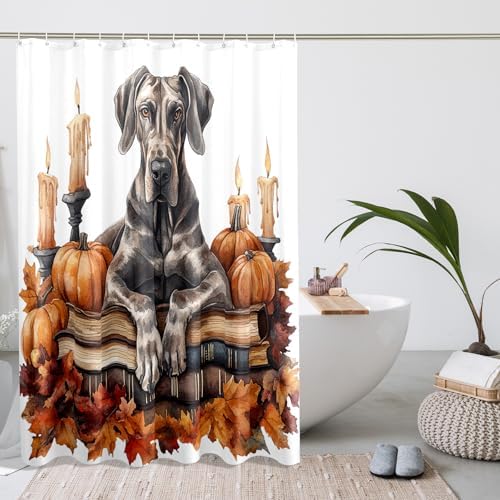 DESIHOM Fall Great Dane Shower Curtain Set