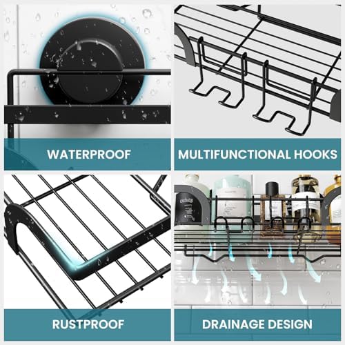 TAILI Shower Caddy Suction Cup 2 Pack Heavy Duty Organizer