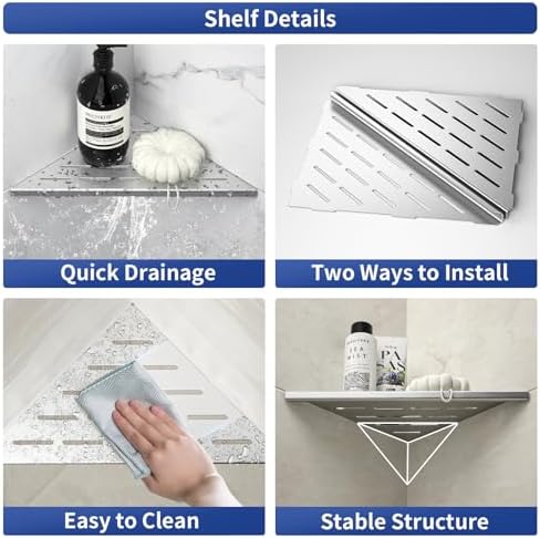 Corner Shower Shelf 10 Inch 304 Stainless Steel 2 Pack