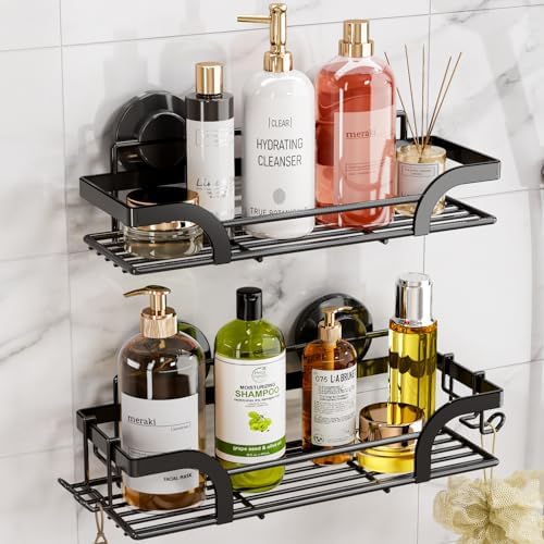 LEVERLOC 2 Pack Shower Caddy Suction Cup Organizer