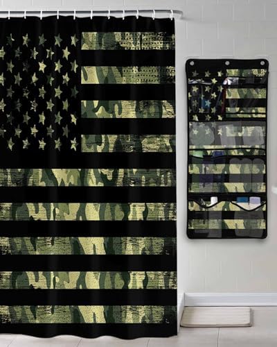 Singingin Shower Curtain with 10 Pockets and 3 Hooks
