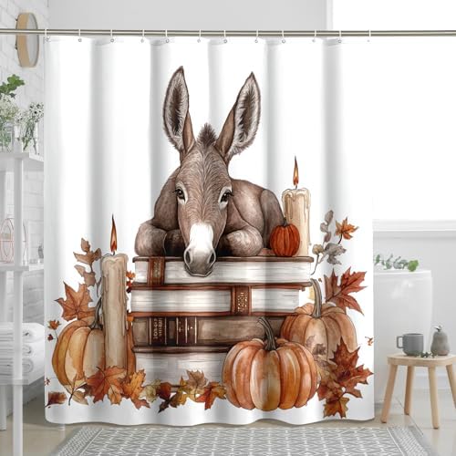 DESIHOM Fall Donkey Shower Curtain Set 62 Inch