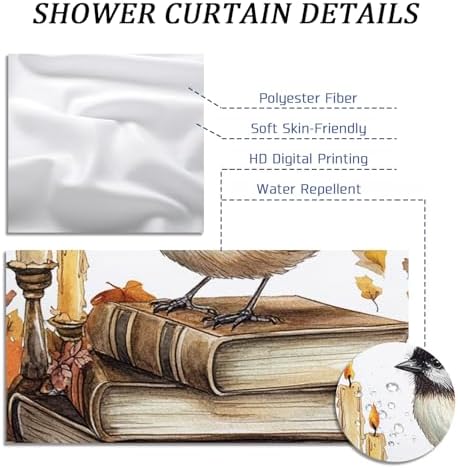 DESIHOM Fall Chickadees Bird Shower Curtain Set 78 Inch