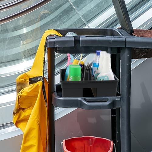 6-Pack Plastic Cleaning Supplies Storage Caddy with Handle and 3 Compartments
