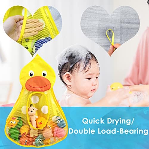 Linkidea Bath Toy Organizer with Adhesive Hooks 1