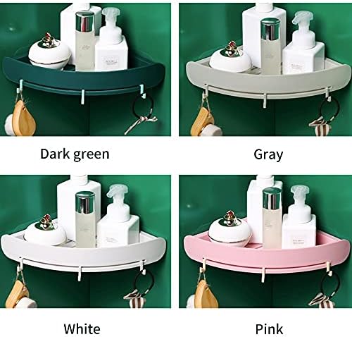 ZTBH Bathroom Corner Shelf with 3pcs Pink Shower Holder