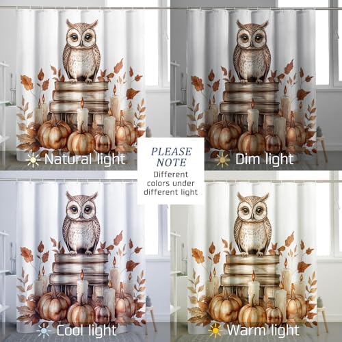 DESIHOM Fall Owl Bird Shower Curtain Set 78 Inch