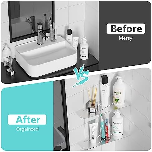 Shower Corner Shelf 12 Inch 2Pack No Drilling Stainless Steel