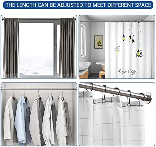 BRIOFOX Adjustable Stainless Steel Shower Curtain Rod 27-43 Inches