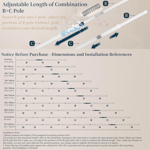 Consumest Corner Shower Caddy Tension Pole - Rustproof With Towel Bar And Soap Holder Adjustable White