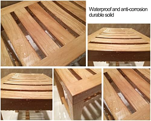 Wooden Spa Bench with Storage Shelf for Bathroom