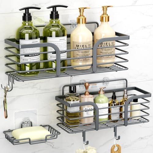 Yougai 3 Pack Dark Grey Shower Caddy Organizer