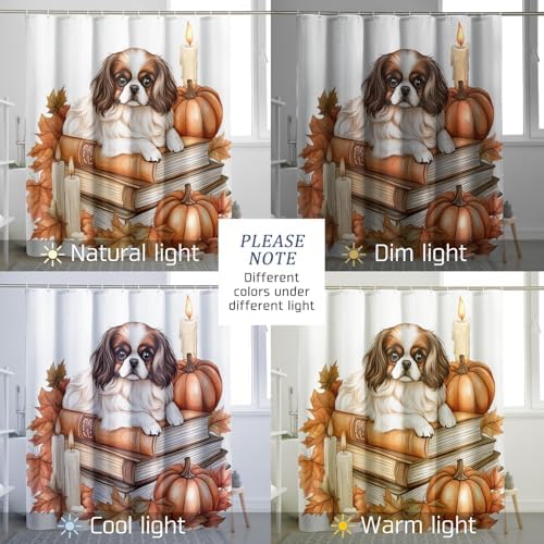 DESIHOM Fall Japanese Chin Dog Shower Curtain Set 78 Inch