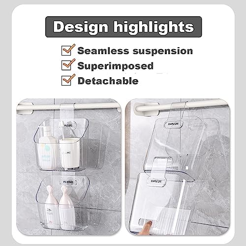3 Pcs Hanging Shower Basket Caddy Portable Wall Storage Organizer Hanging Cup Holder for Kids Beige 20cm