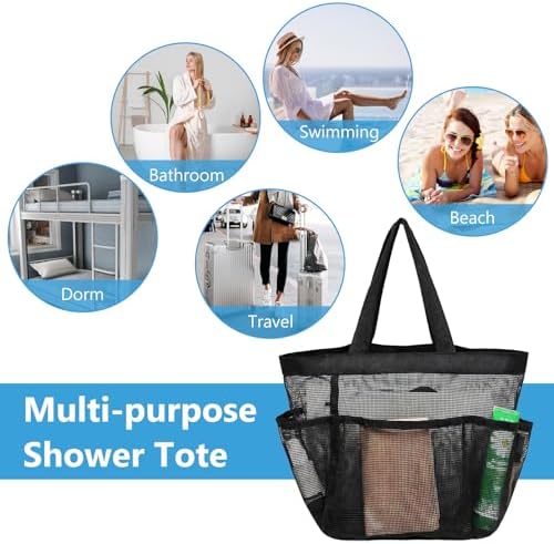 Mesh Shower Caddy with 8 Pockets Durable Quick-Dry Travel-Friendly