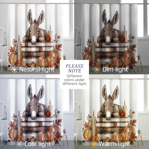 DESIHOM Fall Donkey Shower Curtain Set 62 Inch