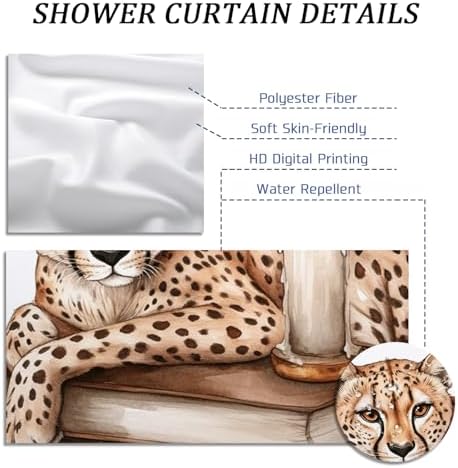 DESIHOM Fall Leopards Pumpkins Shower Curtain Set