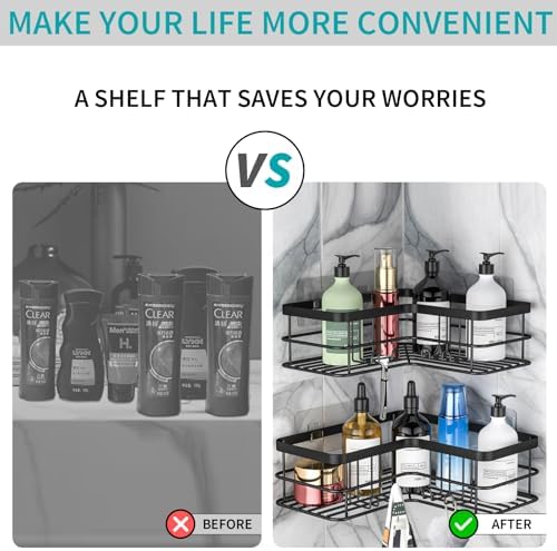 Yazoni Corner Shower Caddy 4-Pack Adhesive Shelves