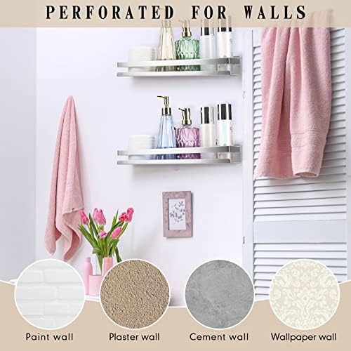 Lallisa 2 Piece Stainless Steel Floating Shelf for Bathroom Kitchen and Living Room