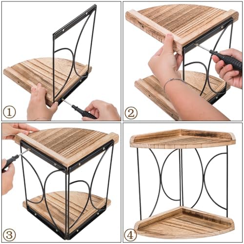 Goaste 2-Tier Bathroom Counter Organizer Wood Shelf