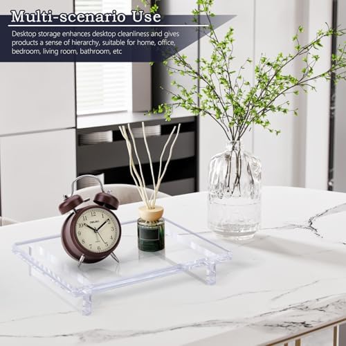 2 Pack Acrylic Pedestal Tray for Bathroom and Kitchen Countertops