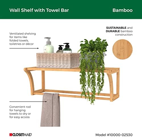 ClosetMaid Bamboo Wall Shelf with Towel Bar
