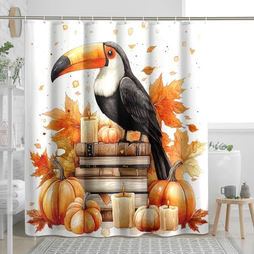 DESIHOM Fall Toucan Bird Shower Curtain Set 78 Inch