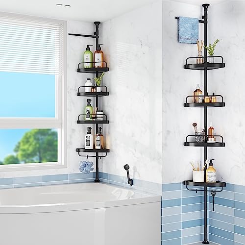 HAMITOR Corner Shower Caddy 4 Tier Shampoo Organizer