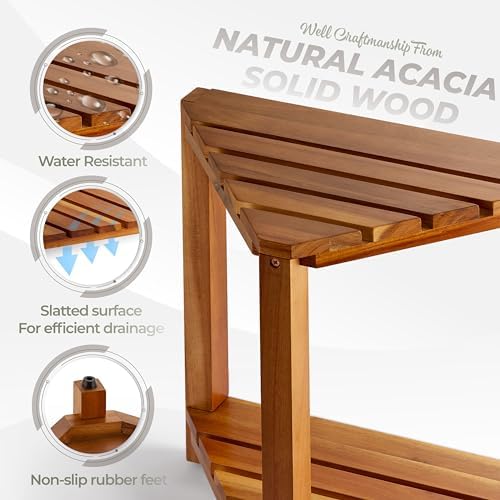 BLUEWEST Corner Shower Stool with Storage