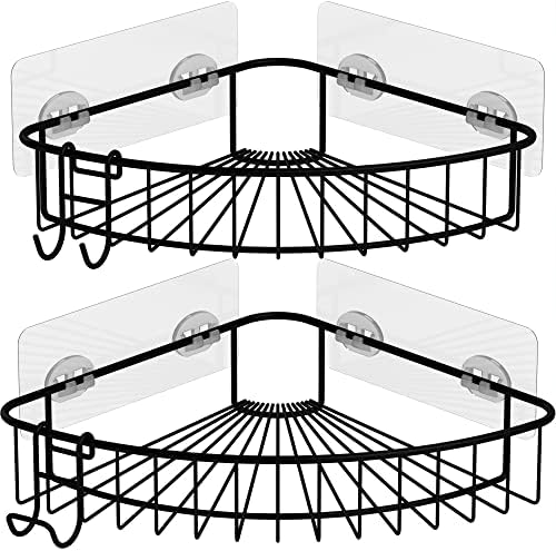 Stainless Steel Shower Caddy Corner 2 Pack Black