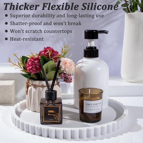 10 Inch Round Silicone Bathroom Tray for Modern Decor