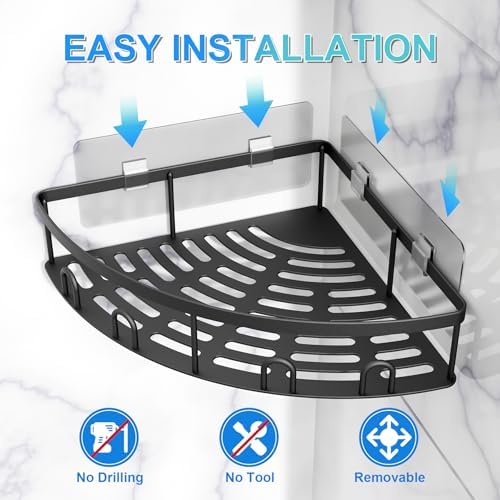 Corner Shower Caddy 2 Pack Adhesive Organizer Shelf