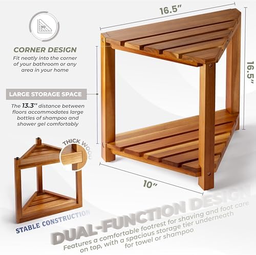 BLUEWEST Corner Shower Stool with Storage