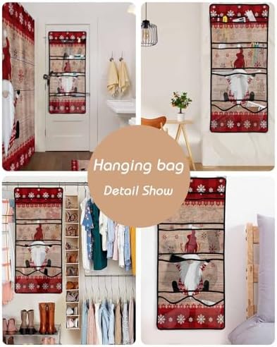 ZFUNCING Shower Curtain Set with 10 Pockets and Hooks 1