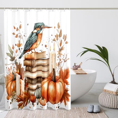 DESIHOM Fall Kingfishers Bird Shower Curtain Set 62 Inch