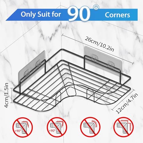 Moonlit Pond Corner Shower Caddy 2 Pack Black