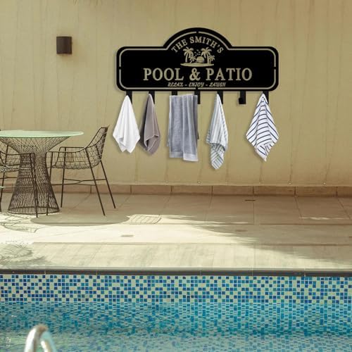 Custom Pool Towel Rack with Personalized Name