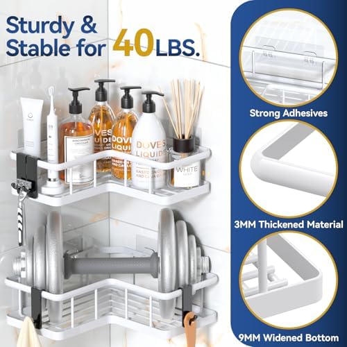 Yasonic Corner Shower Caddy Organizer 3-Pack