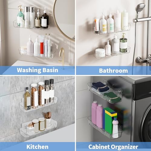2pc Acrylic Wall Shelf Organizer No Drilling