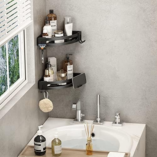 VOLPONE Corner Shower Caddy 2-Pack Black