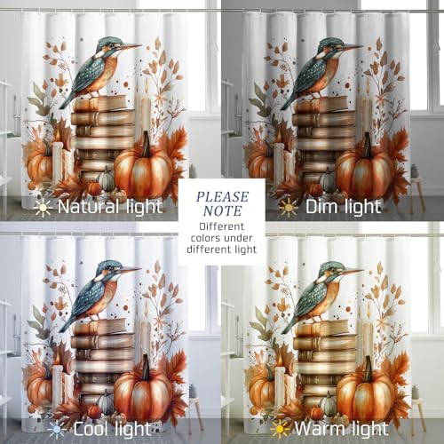 DESIHOM Fall Kingfishers Bird Shower Curtain Set 62 Inch