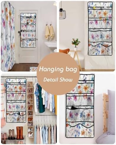 ZFUNCING Shower Curtain Set with Hooks and Organizer