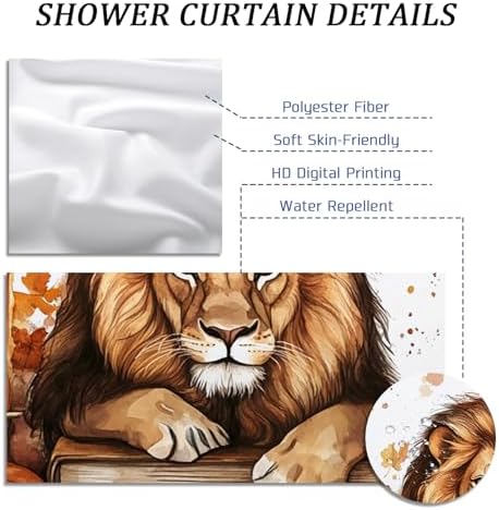 DESIHOM Fall Lion Pumpkins Shower Curtain Set 78 Inch