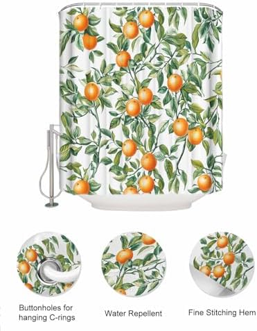 ZFUNCING Shower Curtain With 10 Pockets Organizer Set